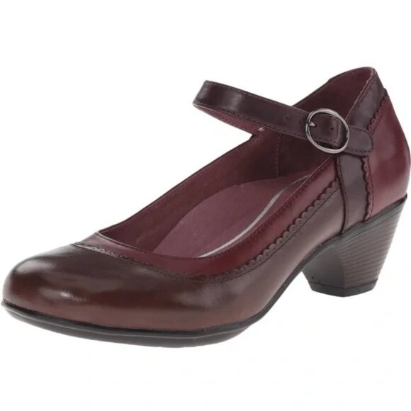 Dansko Two-Tone Brown/Burgundy Retro Mary Jane - Picture 1 of 5
